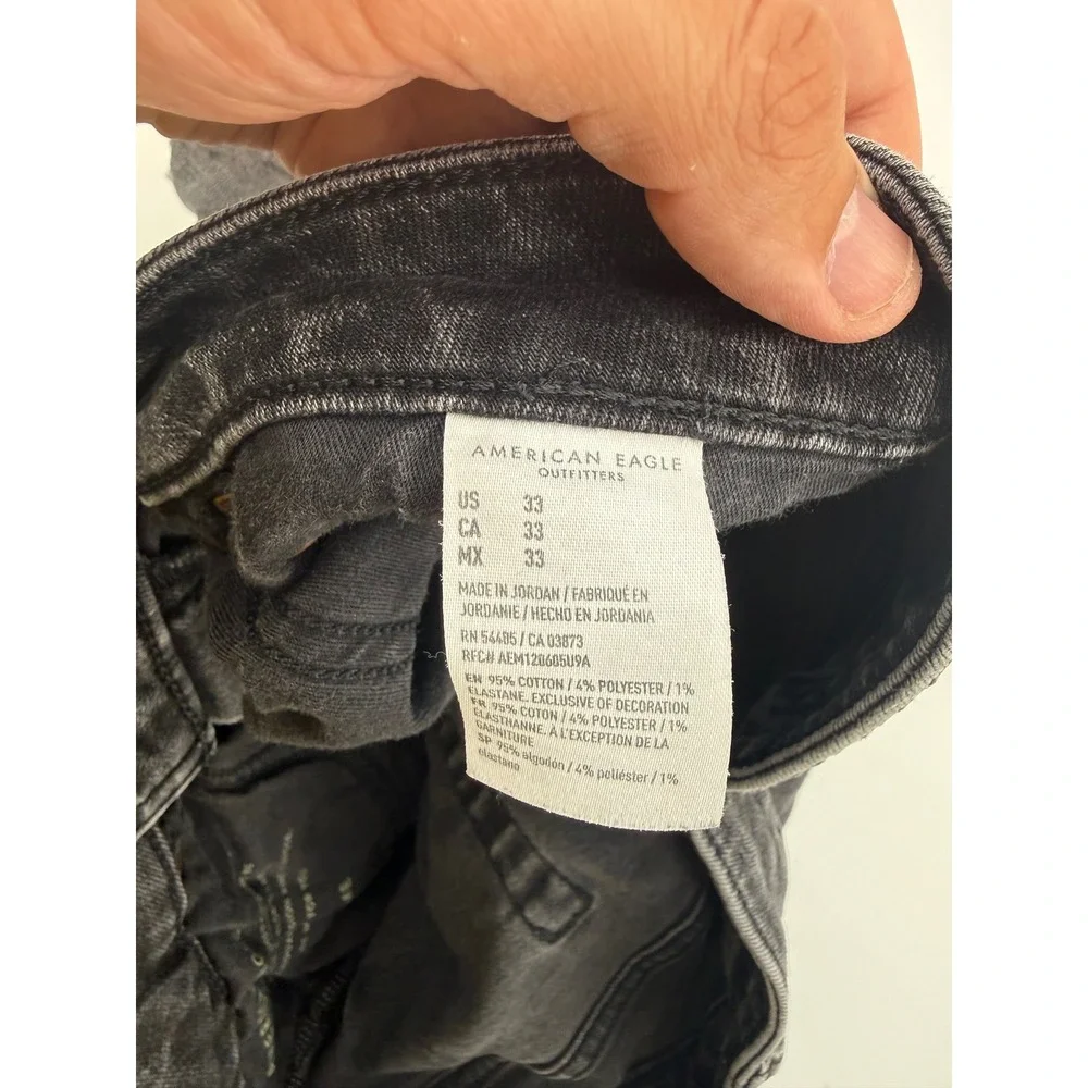 American Eagle Mens Ne(x)t Level Airflex Distressed Denim Shorts Black 30